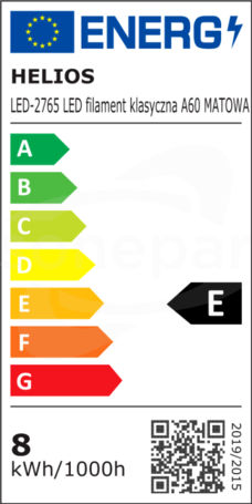 LED A60MT  230V 8W E27 2700K 940lm Źródło LED (E) filament