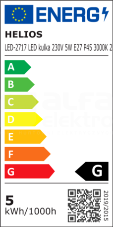 LED-2717 5W/3000K E27 400lm Źródło LED (G)