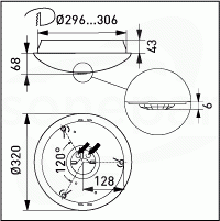 AVR320 218W G24q2 EVG IP44 PIR BA Plafon świetlówkowy+źr