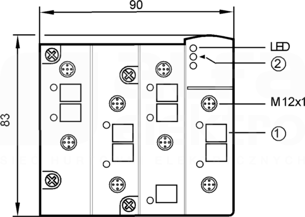 CLASSICLINEVA 4DI 4DO T M12 Moduł CLASSICLINE