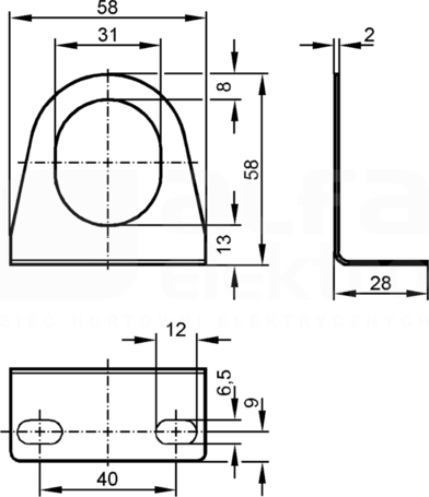 ANGLE BRACKET M30 Wspornik kątowy
