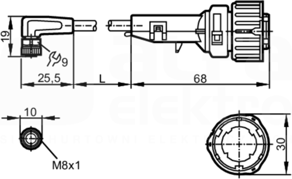 VDOAF030MSS03,7H03DOGR030PLS Kabel łączeniowy