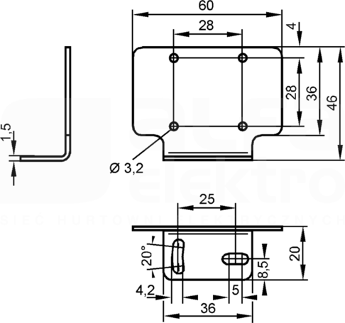 OW HORIZONTAL ANGLE BRACKET Wspornik kątowy