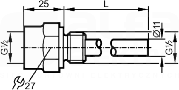 THERMOWELL D8/G1/2/L=300 Osłona czujnika temperatury