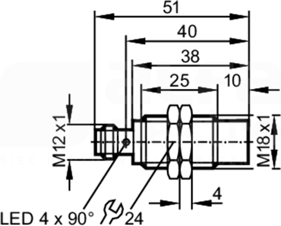 IGB3012-BPKG/M/US/3D Czujnik indukcyjny
