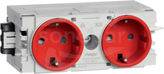GS20003020 czerwony Gniazdo SCHUKO 2x C-PROFIL