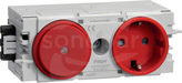 GS11003020 czerwony Gniazdo SCHUKO+łącznik C-PROFIL