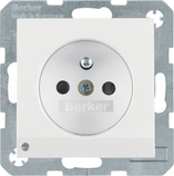 B.x biały połysk Gniazdo z uziemieniem i podśw.orient.LED