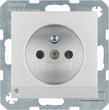 B.7 2P+Z aluminium mat Gniazdo sieciowe z podśw.orient.LED