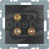 B.1/B.3/B.7 GLAS antracyt mat Gniazdo 3xCinch/S-Video