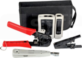 tester LAN + zaciskarka RJ11, RJ12, RJ45 Zestaw narzędzi
