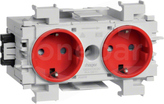 GS20013020 czerwony Gniazdo SCHUKO 2x front