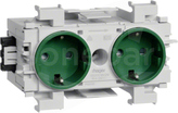 GS20016029 zielony Gniazdo SCHUKO 2x front
