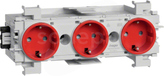 GS30013020 czerwony Gniazdo SCHUKO 3x front.