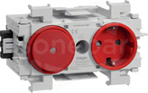 GS11013020 czerwony Gniazdo SCHUKO+łącznik front
