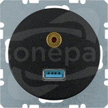 R.1/R.3 czarny połysk Gniazdo USB/3,5mm Audio