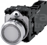 SIRIUS ACT 22mm 1NO+1NC z samop.przezr. Przycisk płaski podśw+bl.LED metal