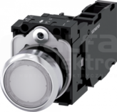 SIRIUS ACT 22mm 1NO+1NC z samop.biały Przycisk płaski podśw+bl.LED metal