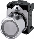 SIRIUS ACT 22mm z samop.przezroczysty Przycisk o wydł.skoku podśw.metal