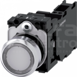 SIRIUS ACT 22mm 1NO+1NC z samop.przezr. Przycisk płaski podśw+bl.LED metal