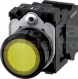SIRIUS ACT 22mm 1NO z samop.żółty Przycisk płaski podśw+bl.LED tworzywo