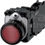 SIRIUS ACT 22mm 1NO+1NC z samop.czerwony Przycisk płaski podśw+bl.LED tworzywo