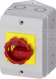 SENTRON 3P 25A IP65 czerwony/żółty Rozłącznik główny/awaryjny w obud.