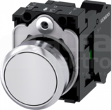 SIRIUS ACT 22mm 1NO z samop.biały Przycisk płaski metal