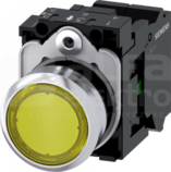 SIRIUS ACT 22mm 1NO z samop.żółty Przycisk płaski podśw+bl.LED metal