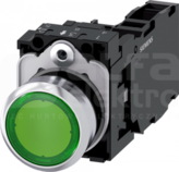 SIRIUS ACT 22mm 1NO+1NC z samop.zielony Przycisk płaski podśw+bl.LED metal