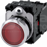 SIRIUS ACT 22mm 1NC z samop.czerwony Przycisk płaski podśw+bl.LED metal