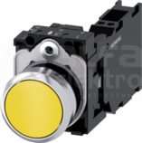 SIRIUS ACT 22mm 1NO+1NC z samop.żółty Przycisk płaski metal