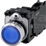 SIRIUS ACT 22mm 1NO+1NC z samop.nieb. Przycisk płaski podśw+bl.LED metal