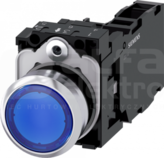 SIRIUS ACT 22mm 1NO+1NC z samop.nieb. Przycisk płaski podśw+bl.LED metal