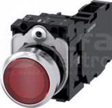 SIRIUS ACT 22mm 1NO+1NC z samop.czerwony Przycisk płaski podśw+bl.LED metal