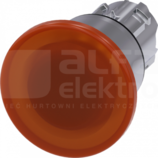 SIRIUS ACT 22mm b/samop.bursztynowy Przycisk grzybkowy podśw.metal