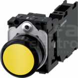 SIRIUS ACT 22mm 1NO+1NC z samop.żółty Przycisk płaski tworzywo
