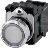 SIRIUS ACT 22mm 1NO z samop.przezr. Przycisk płaski podśw+bl.LED metal