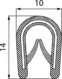 MCA 1,0-4,0mm 1x10m RAL9005 czarny Osłona krawędziowa