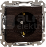 SEDNA ELEMENTS SCHUKO wenge Gniazdo sieciowe z przesłonami