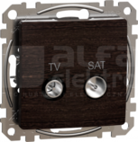 SEDNA ELEMENTS 7dB wenge Gniazdo TV/SAT przelotowe