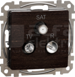 SEDNA ELEMENTS 10dB wenge Gniazdo R/TV/SAT przelotowe