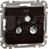 SEDNA ELEMENTS 7dB wenge Gniazdo R/TV/SAT przelotowe