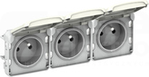 PLEXO55 3x2P+Z IP55 biały Mechanizm gniazda poziomy