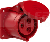 32A 3P 400V 75x75 IP44 Gniazdo tablicowe proste