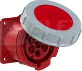 32A 7P 400V 75x75 IP66/67 Gniazdo tablicowe proste nikiel