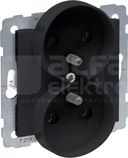 SUNO 2x2P+Z 16A czarny Gniazdo