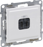 SUNO 2xUSB A+C biały Gniazdo USB
