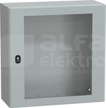 OBUDOWA SPACIAL 3D RAL7035 600X600X250 DRZWI PRZEZROCZ metalowa