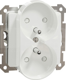 SEDNA DESIGN 2x2P+Z do ramek ELEMENTS biały Gniazdo sieciowe z przesłonami do syst.ramkowego